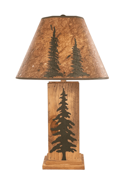 Iron Pine Tree Table Lamp