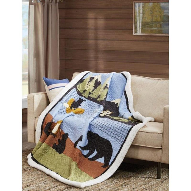 Lakeside Bear Sherpa Throw