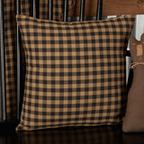 Black & Tan Plaid Accent Pillow