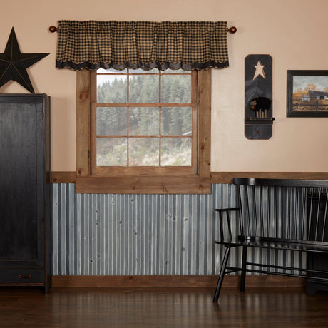 Black & Tan 72" Layered Valance