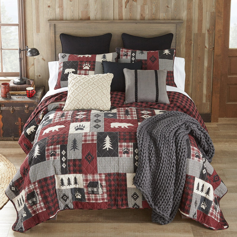 Rustic Red Reversible Quilt Set