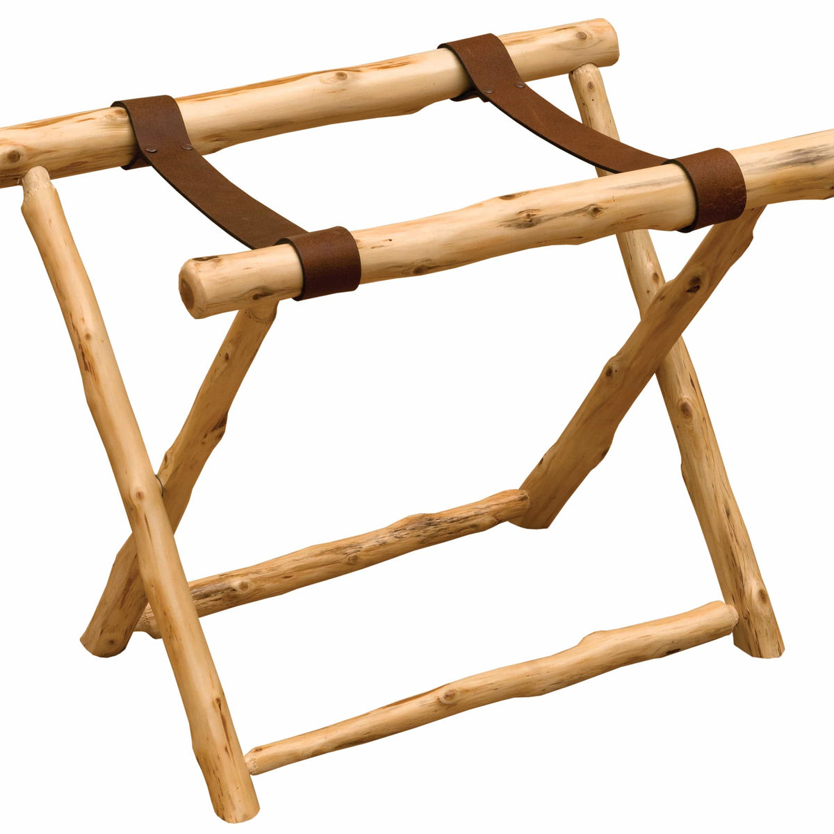 Cedar Log Luggage Rack – The Cabin Place