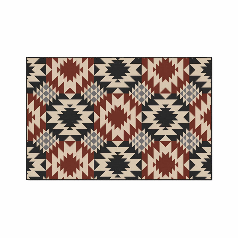 Red Black Southwest Non-Slip Rug