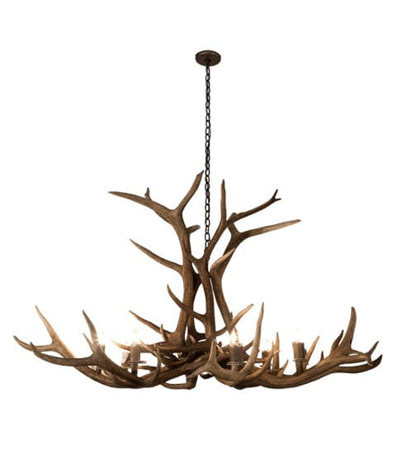 66" Elk 8 Light Antler Chandelier