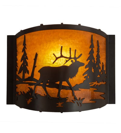 Wooded Elk 12" Wall Sconce