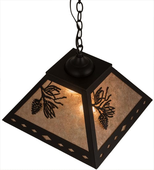 Shaded Pines 16" Square Pendant