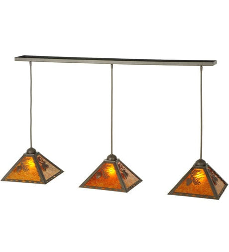 Shaded Pines 54" 3 Light Pendant