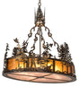 Quail Hunt 30" Oblong Pendant