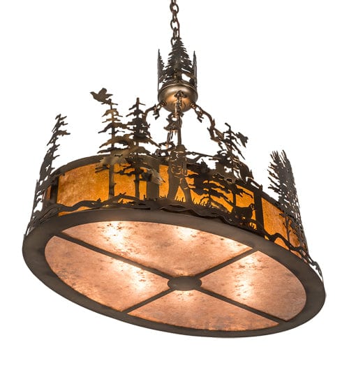 Quail Hunt 30" Oblong Pendant
