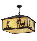 Quail Hunt 24" Square Pendant