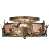 Sunset Moose 18" Flush Mount