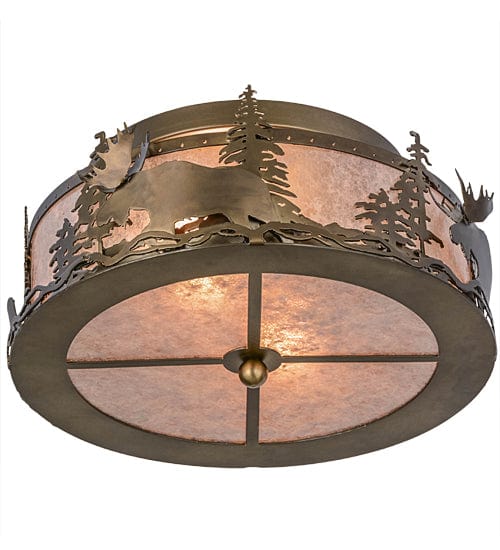 Sunset Moose 18" Flush Mount
