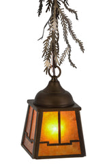 Pine Branches 5.5" Square Pendant