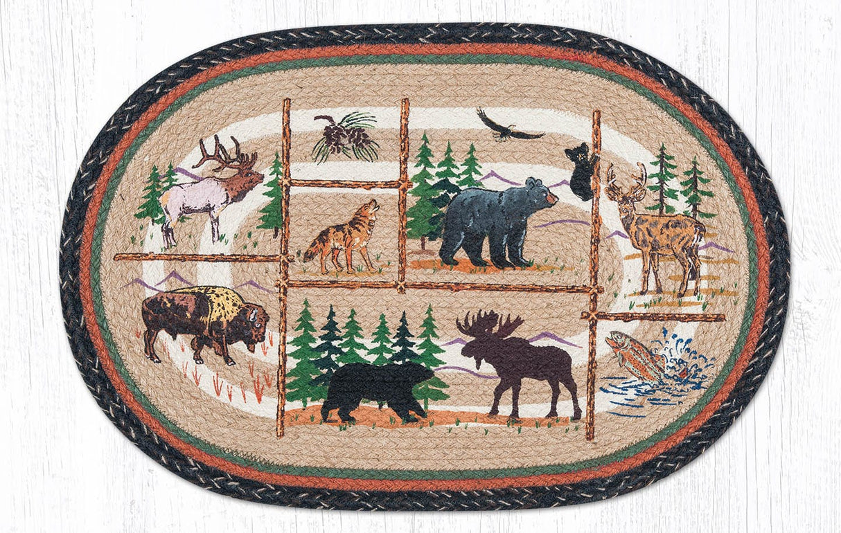 Wildlife Animals Oval Rug