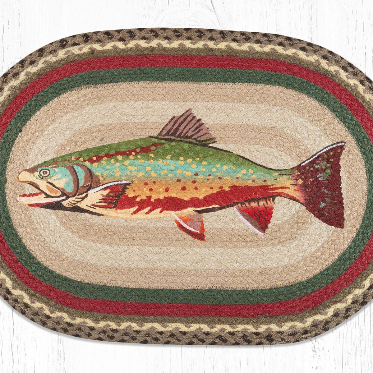 Trout Waters Oval Patch Rug – The Cabin Place