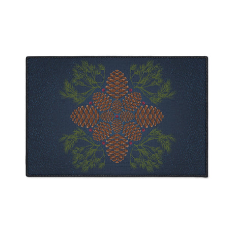 Blue Pinecone Non-Slip Rug