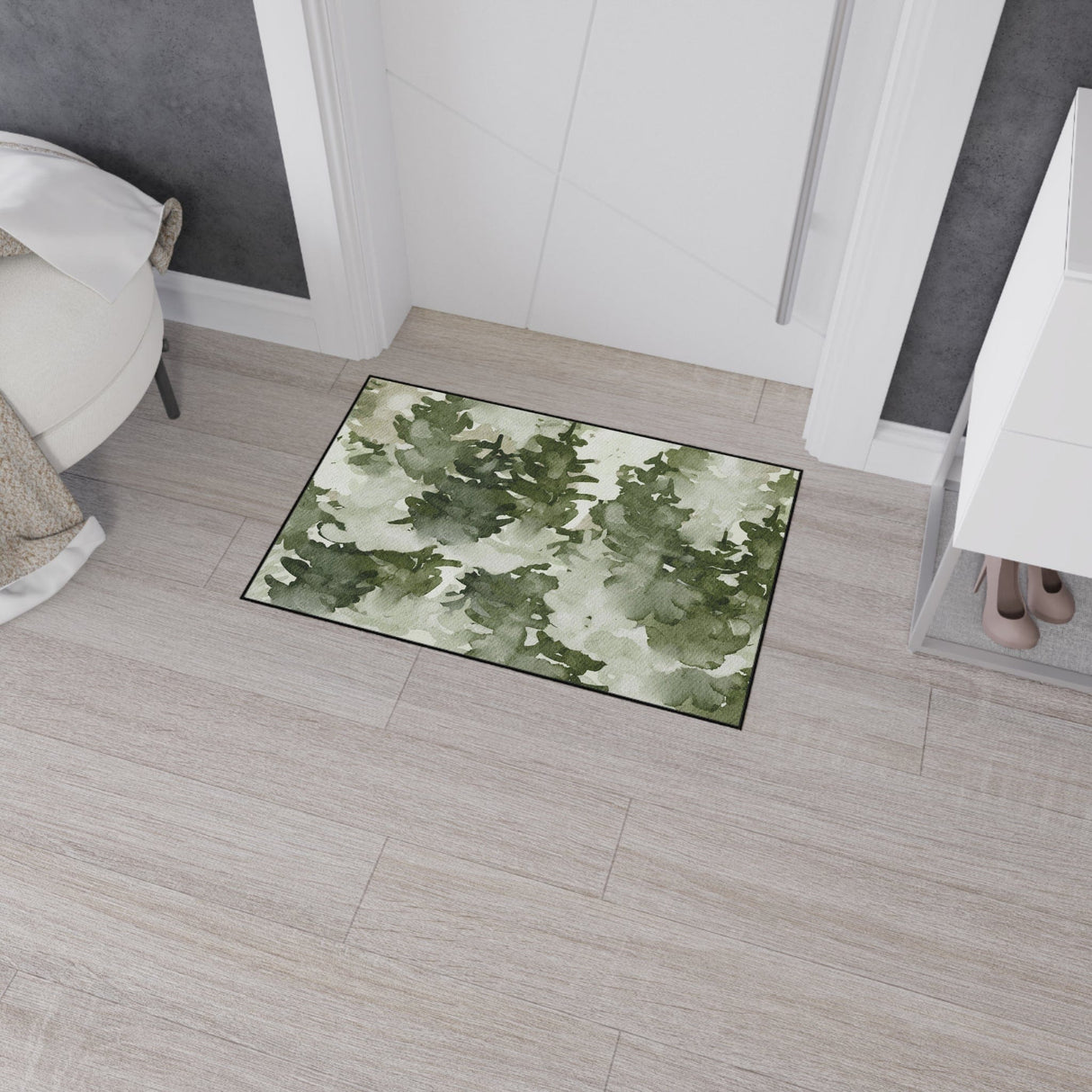 Watercolor Forest Non-Slip Rug