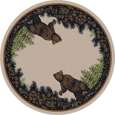 Bear Duo 8' Round Area Rug
