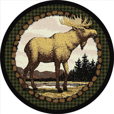 Mountain Moose 8' Round Rug