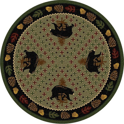 Bear Ridge Green 8' Round Area Rug