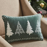 Green Tree Sequins Accent Pillow