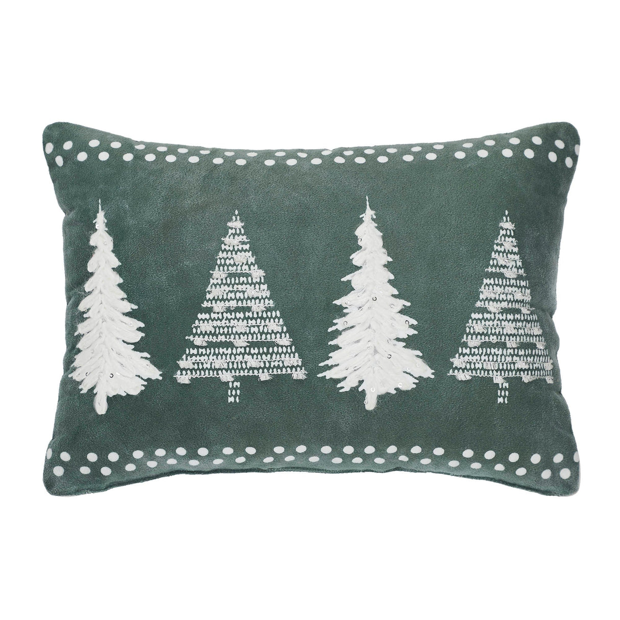 Green Tree Sequins Accent Pillow