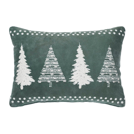 Green Tree Sequins Accent Pillow