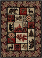 Wildlife Woods Red Area Rug