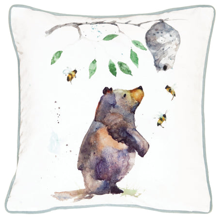 Beehive Bear Throw Pillow