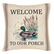Porch Welcome Duck Outdoor Pillow