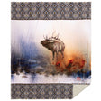 Morning Call Moose Plush Sherpa Throw