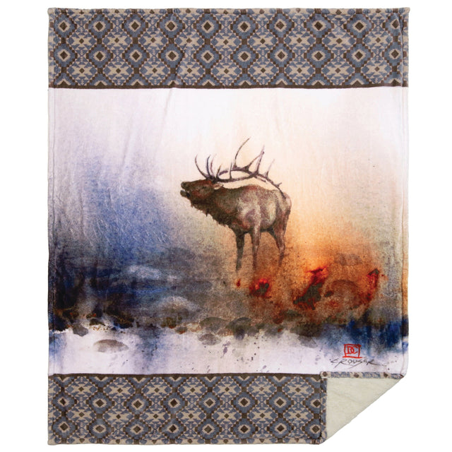 Morning Call Moose Plush Sherpa Throw