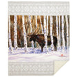 Roaming Moose Plush Sherpa Throw