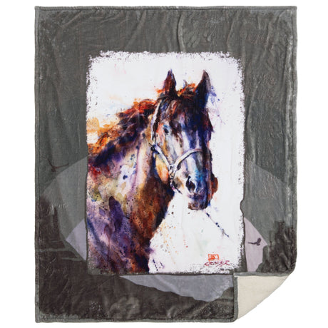 Rainbow Horse Plush Sherpa Throw