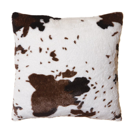 Brown Cow Plush Faux Fur Pillow
