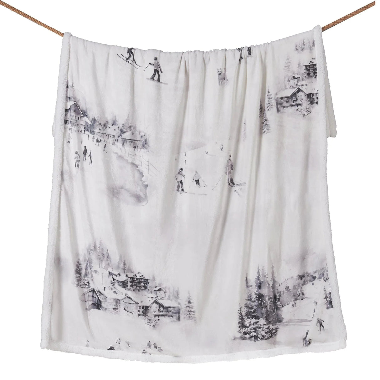 Ski Slopes Sherpa Throw