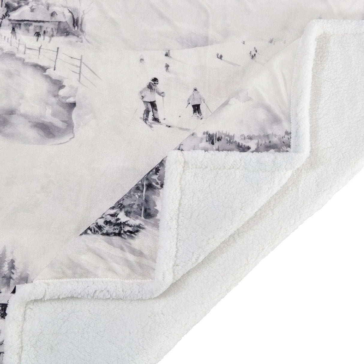 Ski Slopes Sherpa Throw