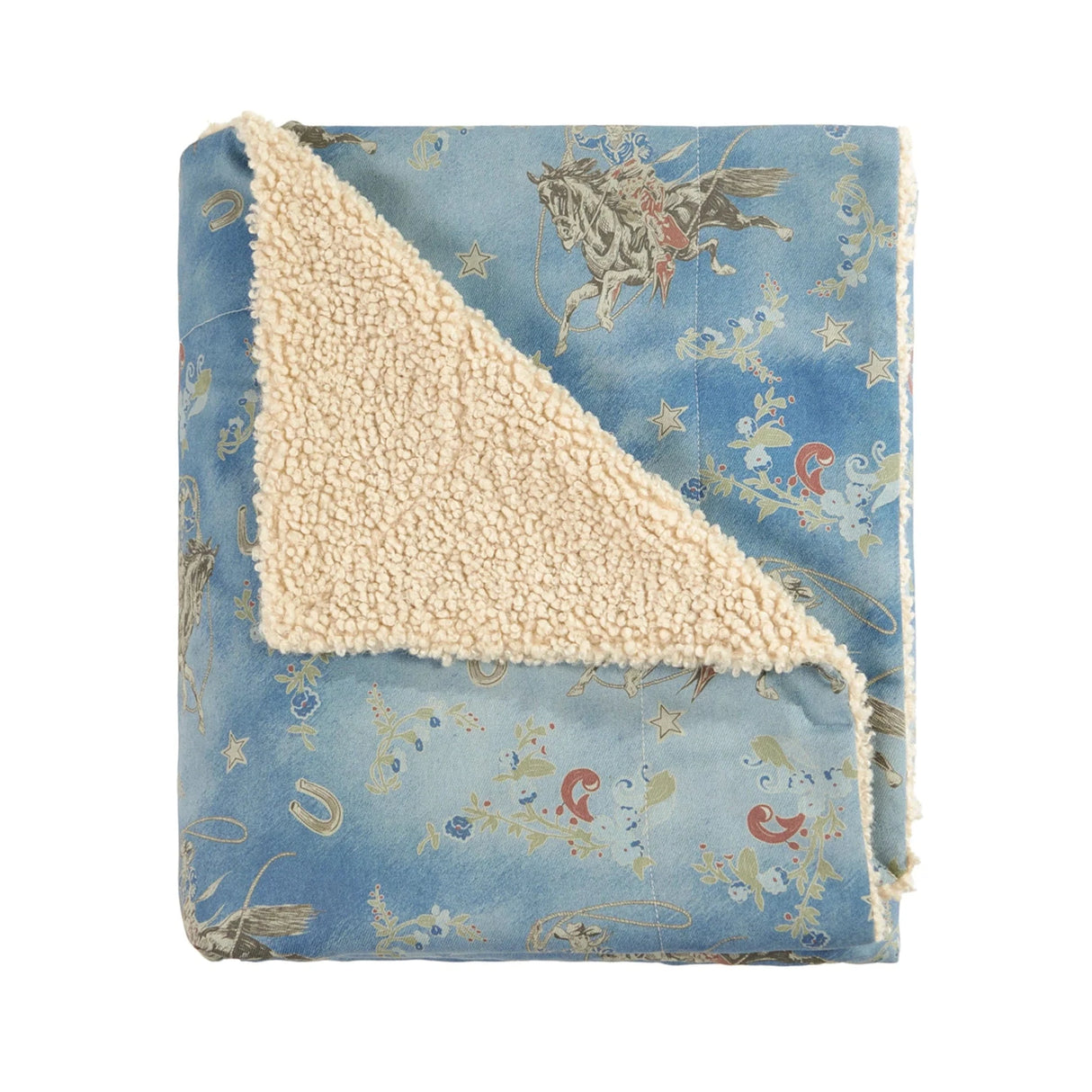 Denim Washed Cowboy Teddy-Backed Throw