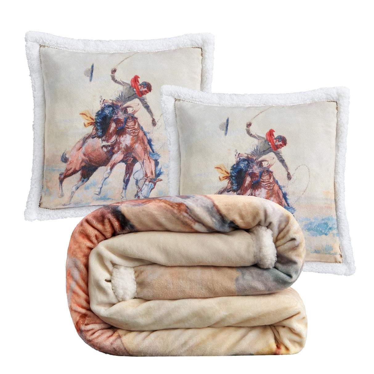 Rope & Ride Sherpa Throw Set