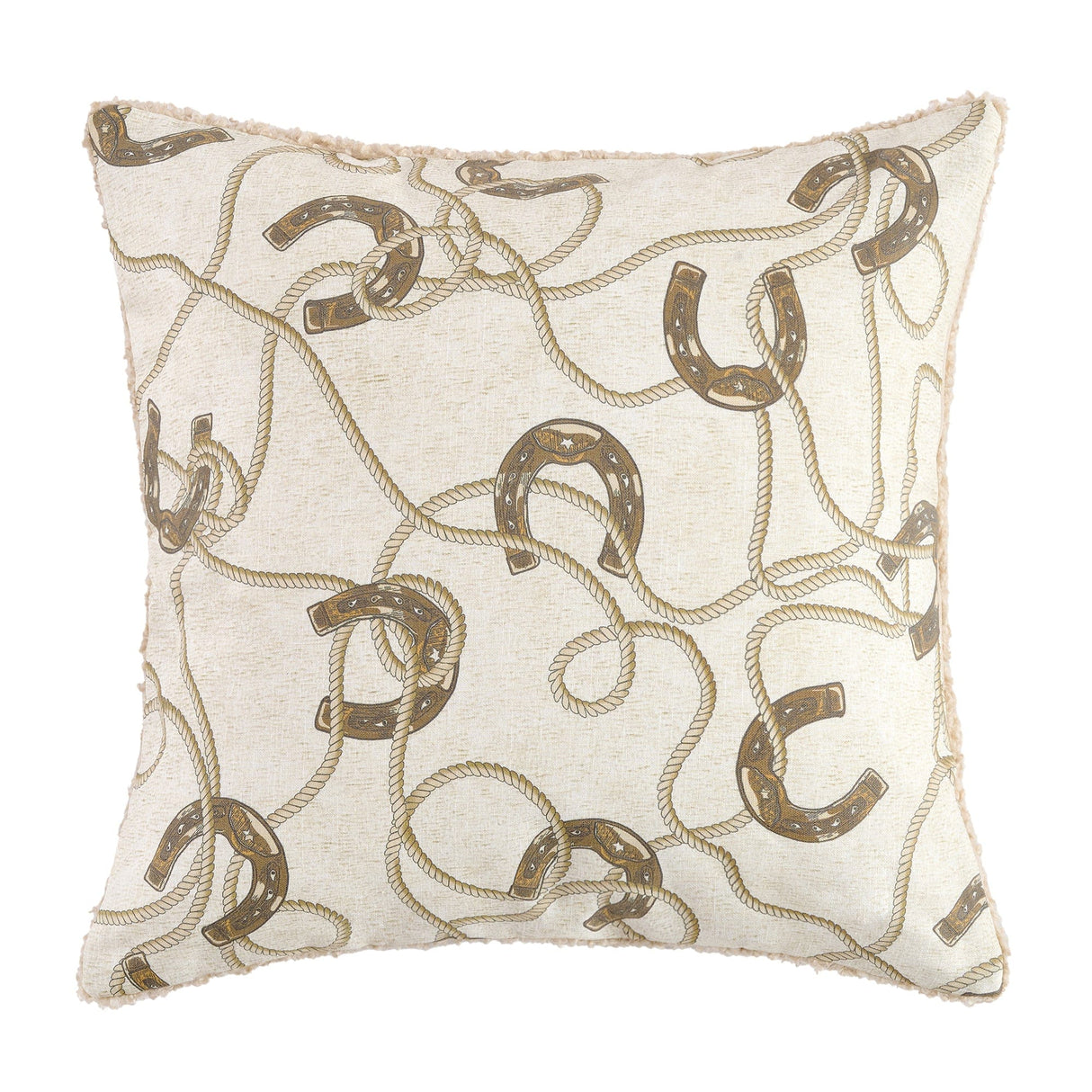Pierre Horseshoe Teddy-Backed Pillow