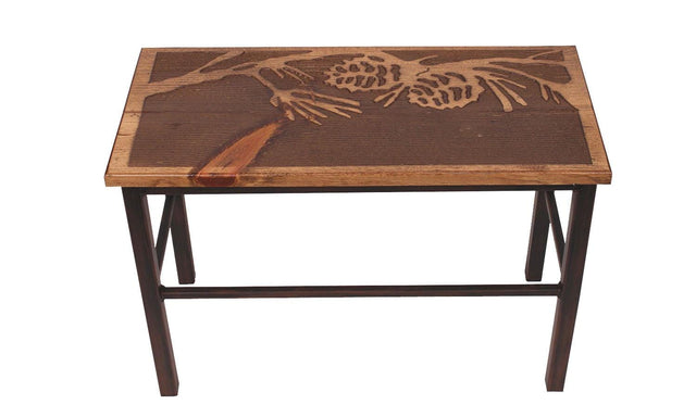 24" Pine Forest Iron Bench