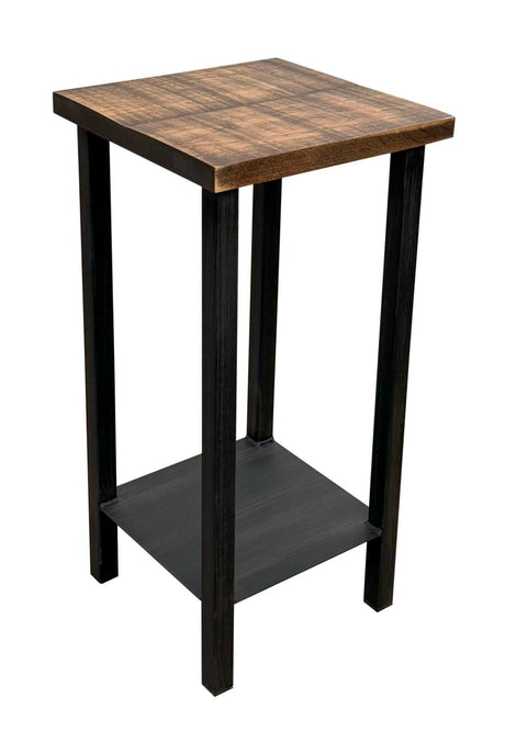 Rough Stain Drink Table With Shelf