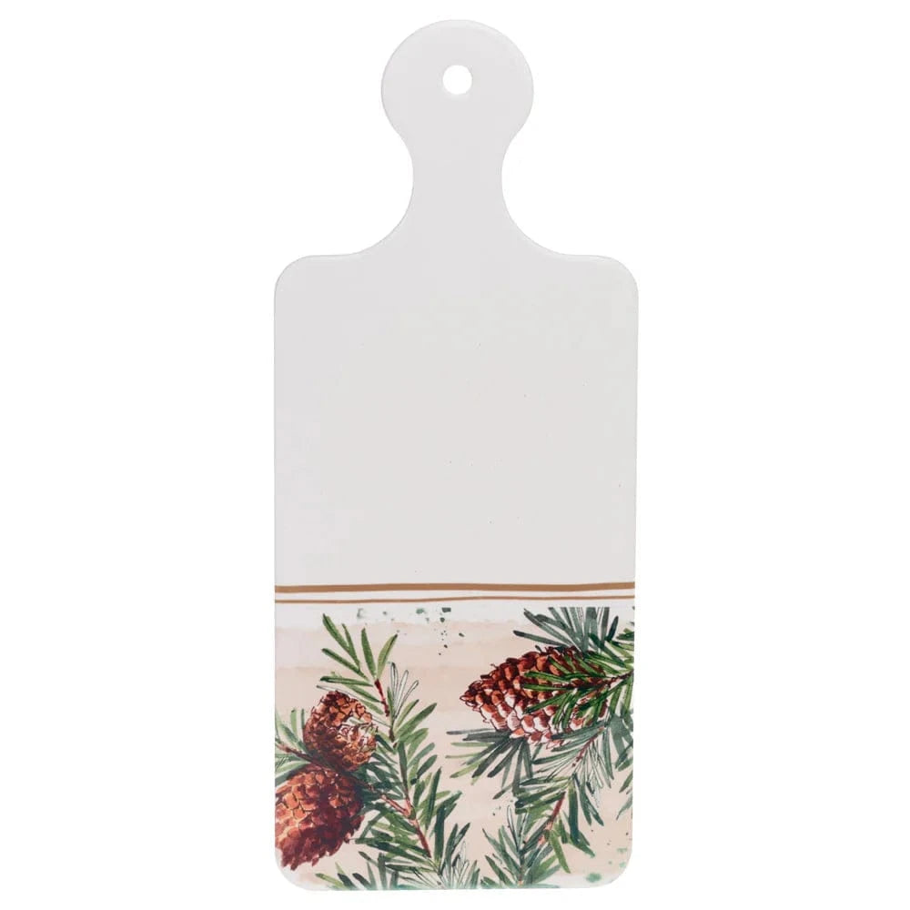 Pinecone & Branch Handled Trivet Tray