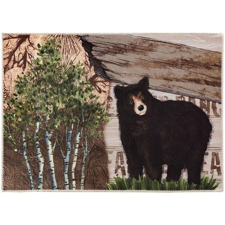 Black Bear Crossing Indoor/Outdoor Rug