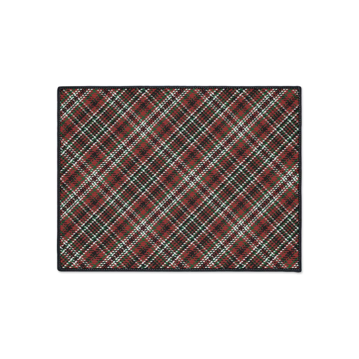 Red Green Scottish Tartan Plaid Non-Slip Rug