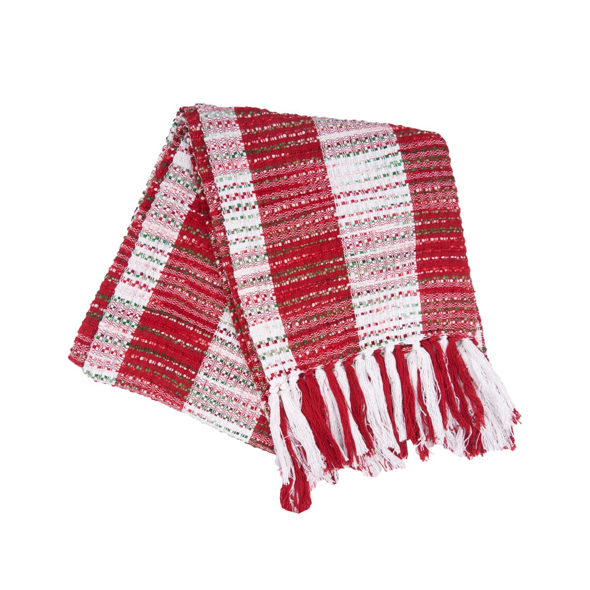 Red Weave Christmas Throw