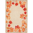 Border Leaves Natural Area Rug