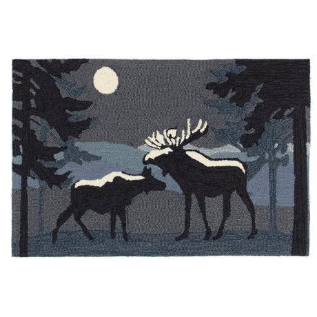 Moonlight Moose Accent Rug