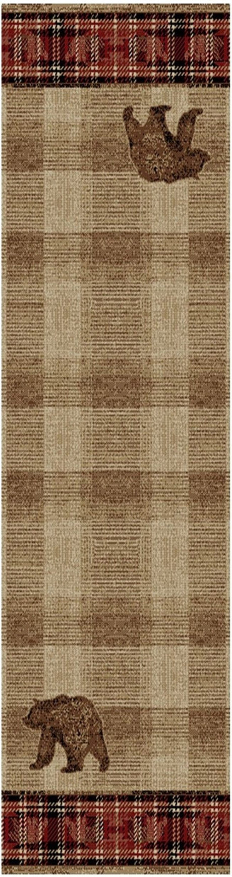 Bear Mirror Red Area Rug