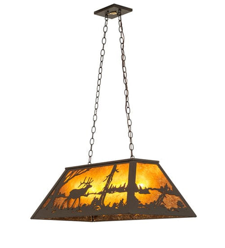 Wooded Elk 33" Oblong Pendant